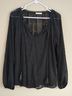 Large Lovestitch Black and Gold Shirt Top